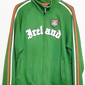 VINTAGE ROMA ATLETICA ZIP UP SWEATER. MENS Sz: LARGE. IRELAND EMBLEMS
